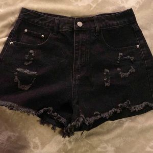Black Jean shorts